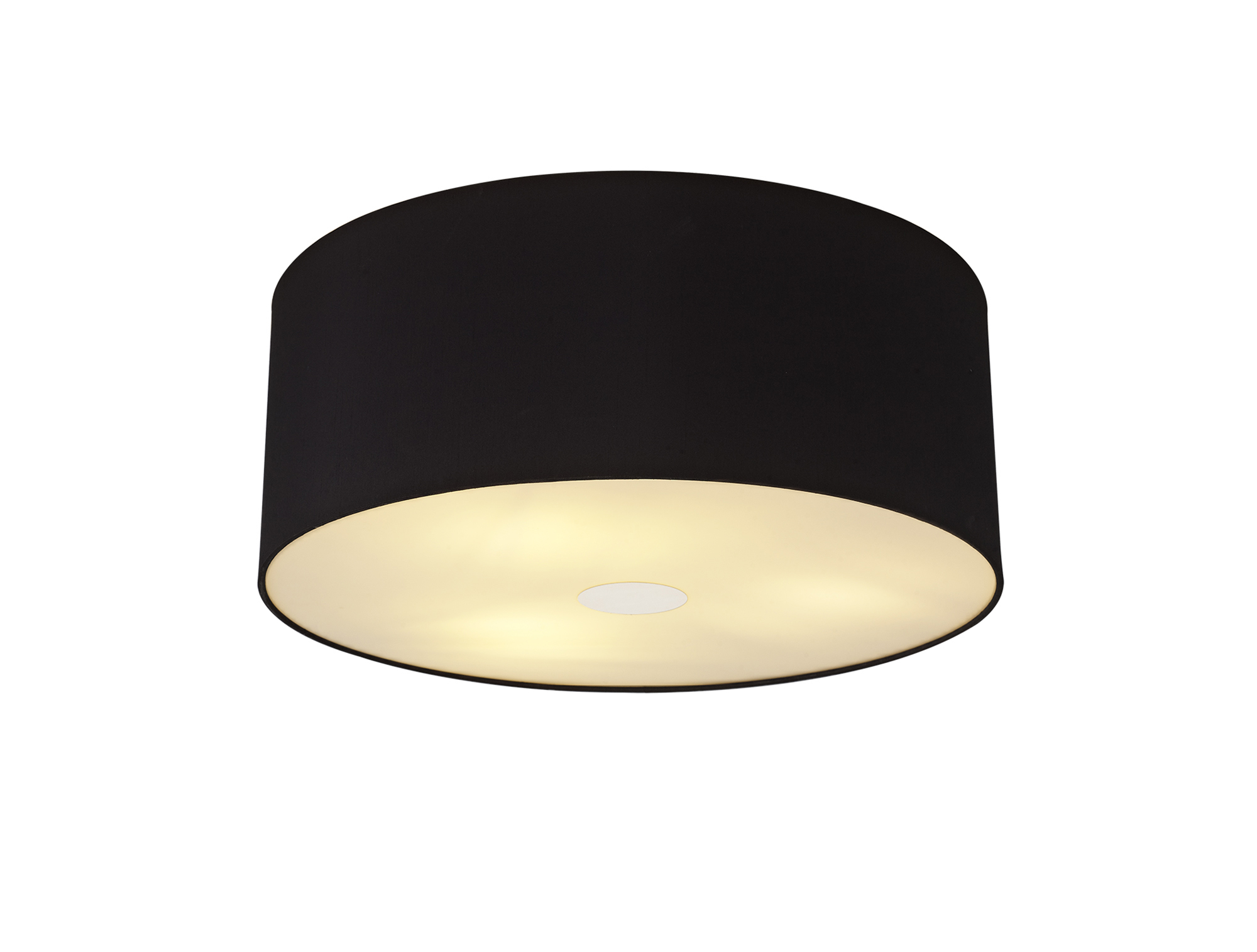 Baymont 50cm, Flush 3 Light Polished Chrome, Midnight Black/Green Olive, Frosted Diffuser